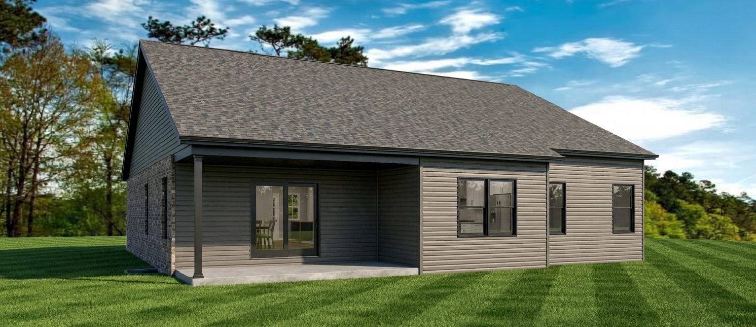 Rear elevation rendering of The Aspen II villa plan
