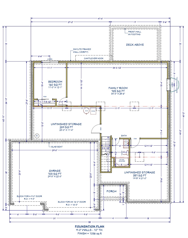 The Aspen I floor plan with optional partial basement finish