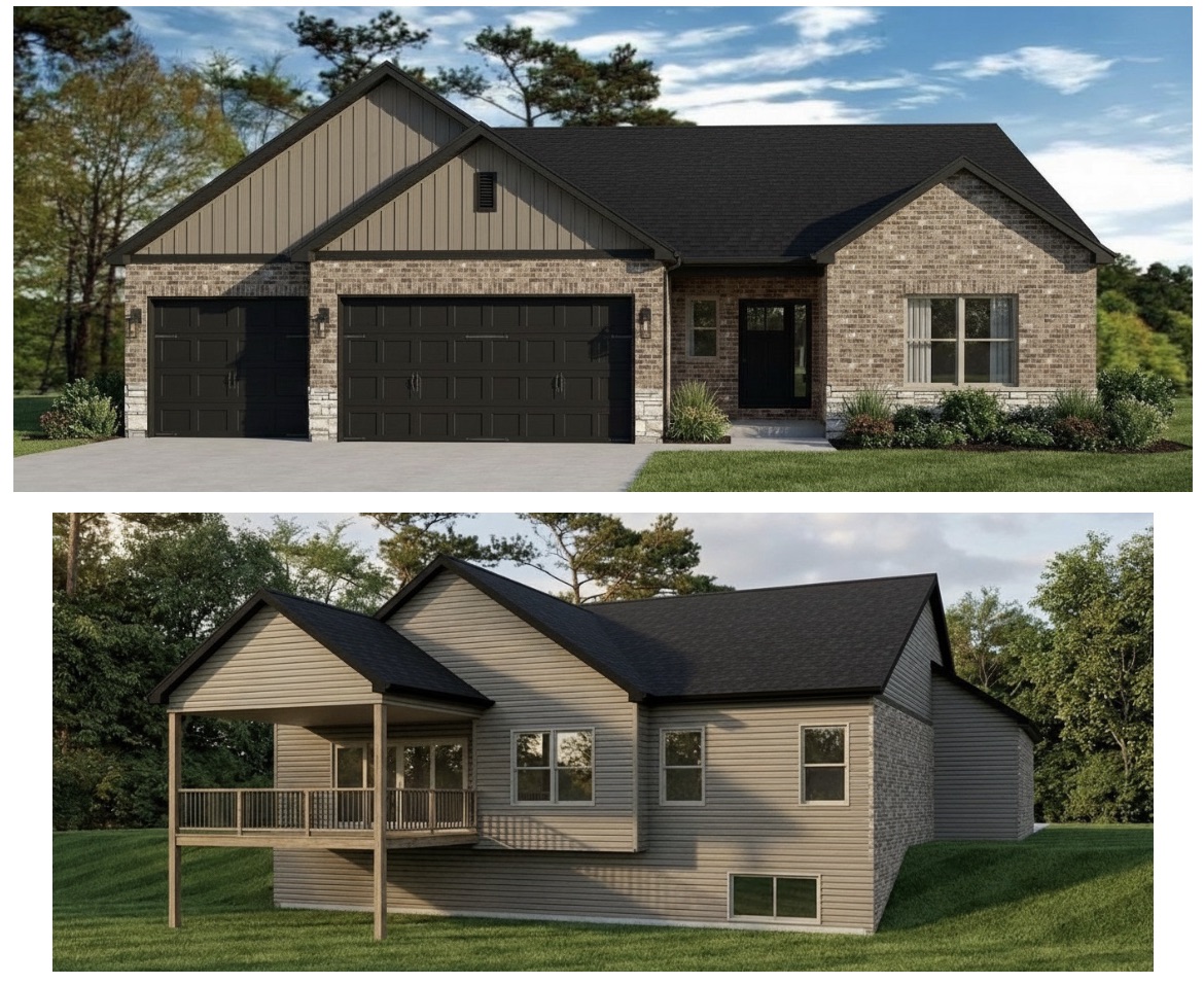 Exterior rendering of The Aspen I villa plan